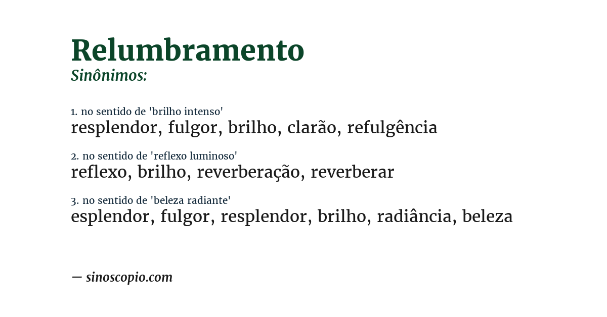 Sinônimo de relumbramento