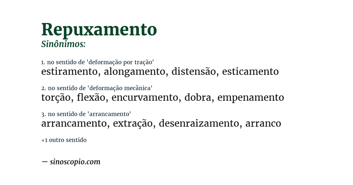 Sinônimo de repuxamento