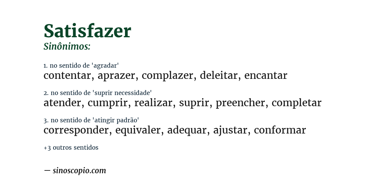 Sinônimo de satisfazer