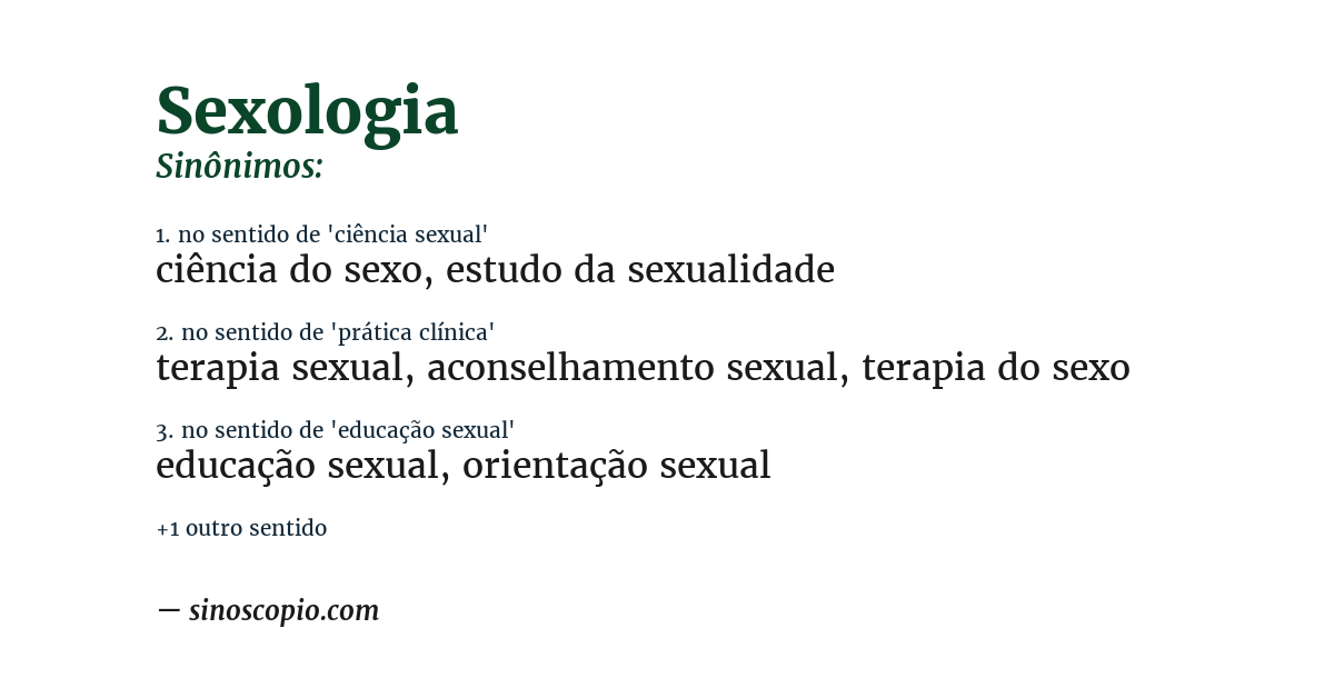 Sinônimo de sexologia