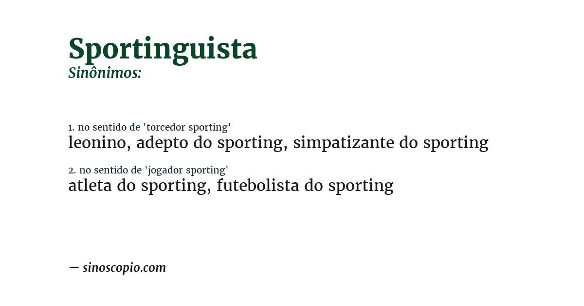 Sinônimo de sportinguista