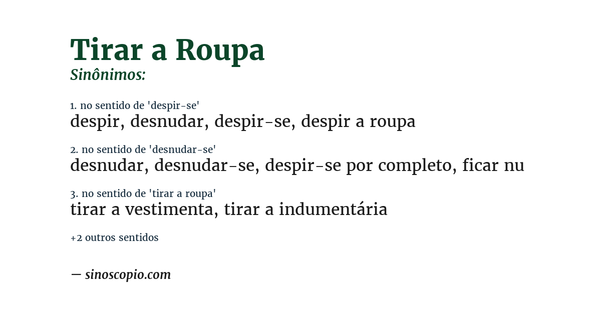 Sinônimo de tirar a roupa