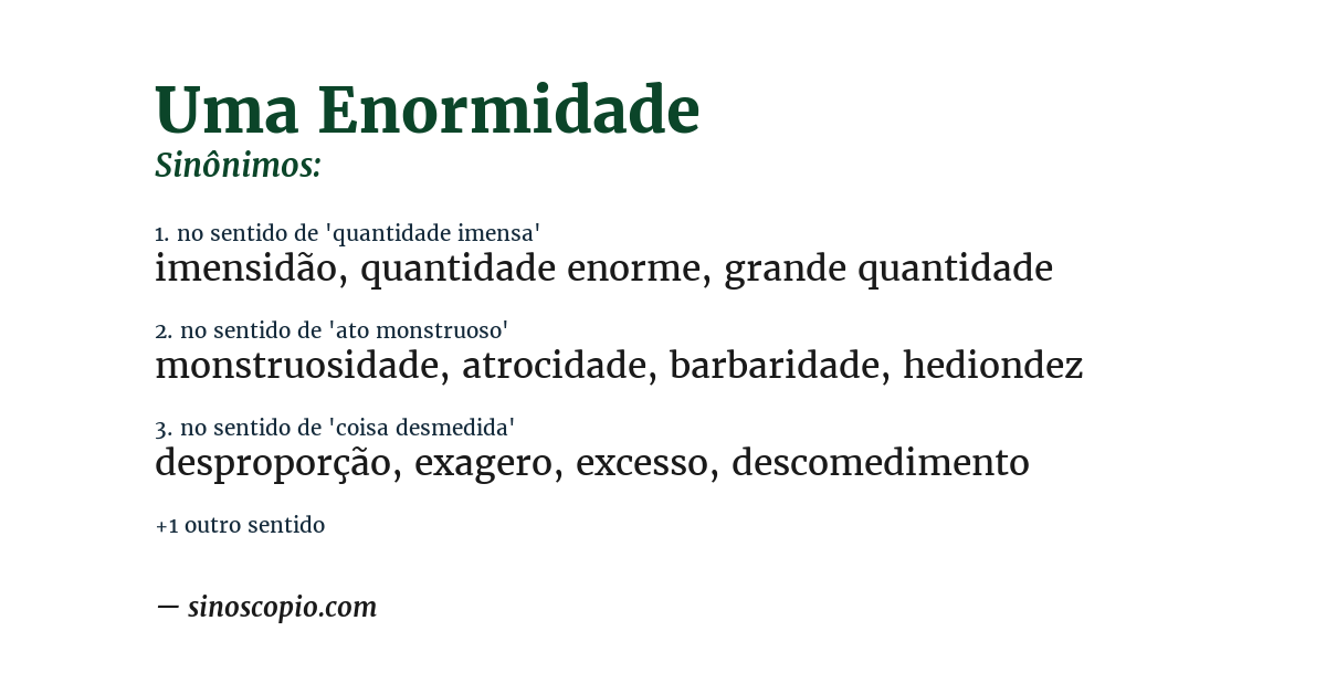Sinônimo de uma enormidade