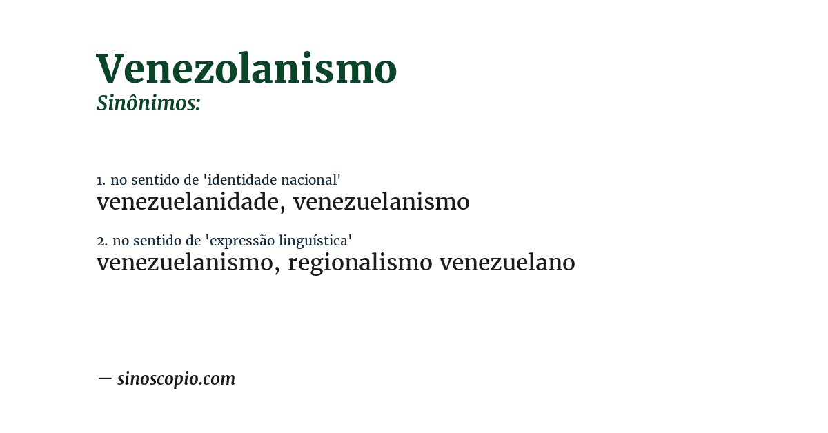 Sinônimo de venezolanismo