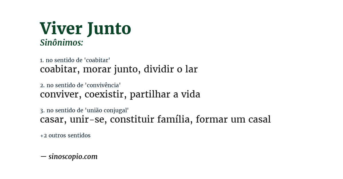 Sinônimo de viver junto