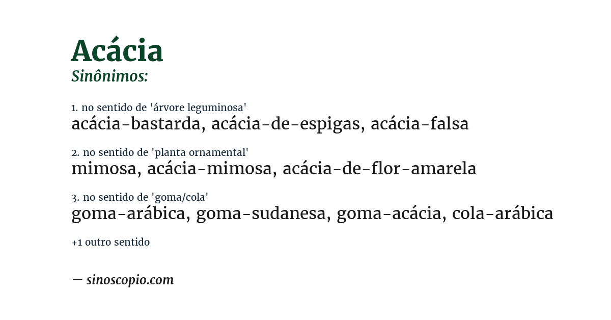 Sinônimo de acácia