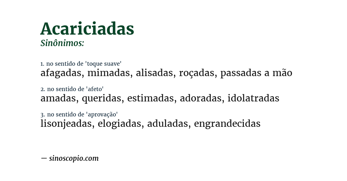 Sinônimo de acariciadas