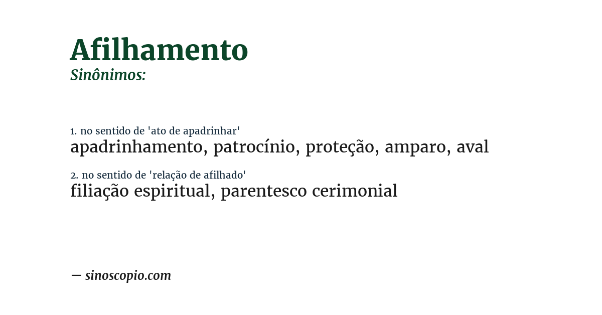 Sinônimo de afilhamento
