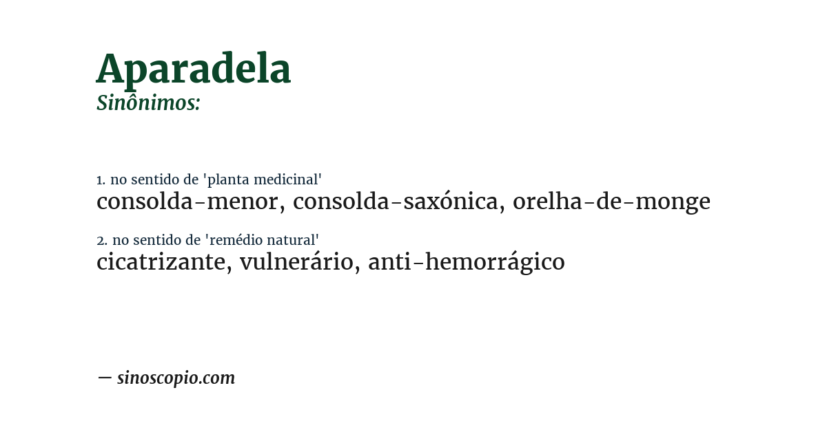 Sinônimo de aparadela