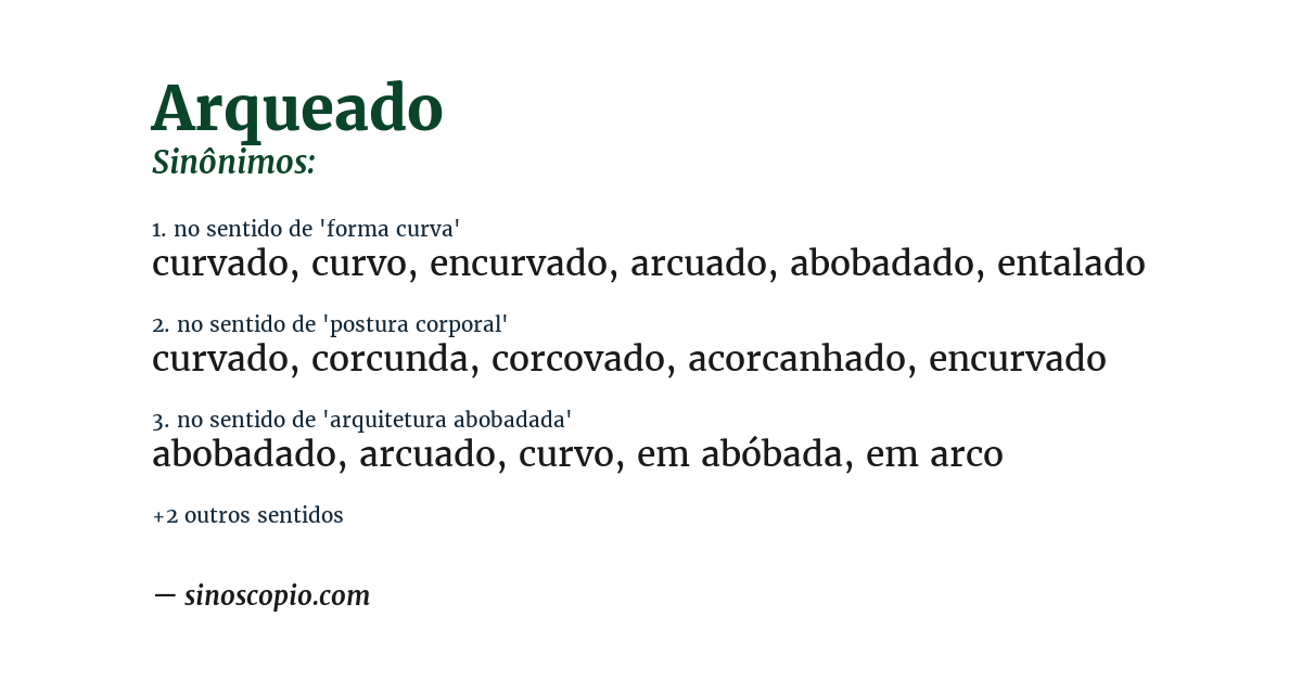 Sinônimo de arqueado