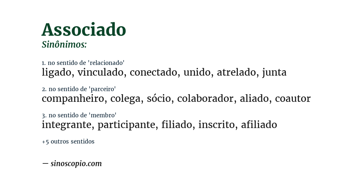 Sinônimo de associado