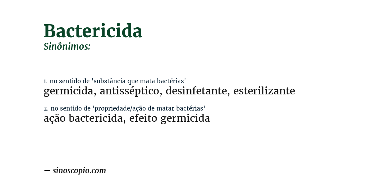 Sinônimo de bactericida