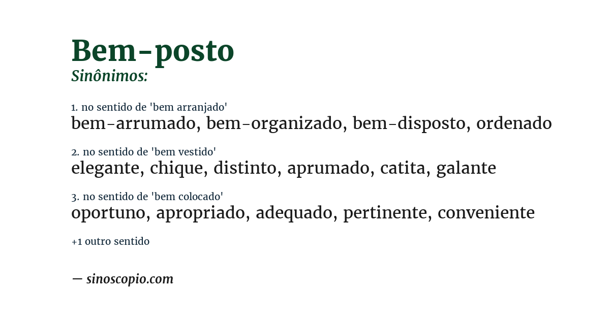 Sinônimo de bem-posto