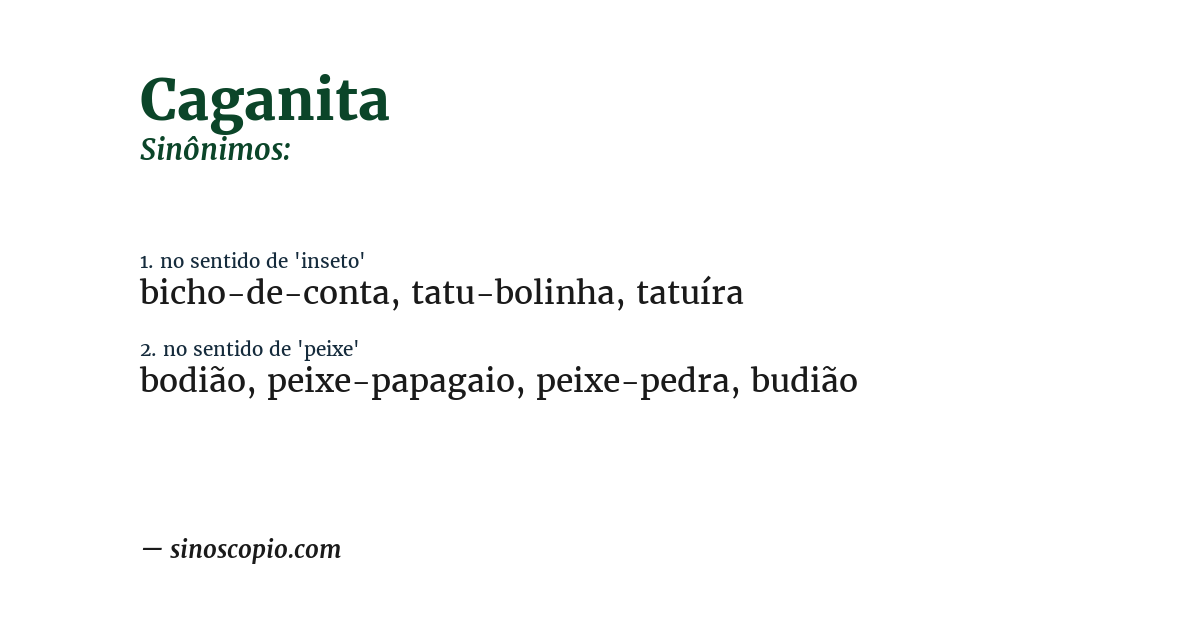 Sinônimo de caganita