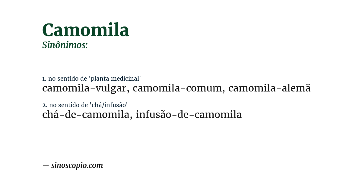 Sinônimo de camomila