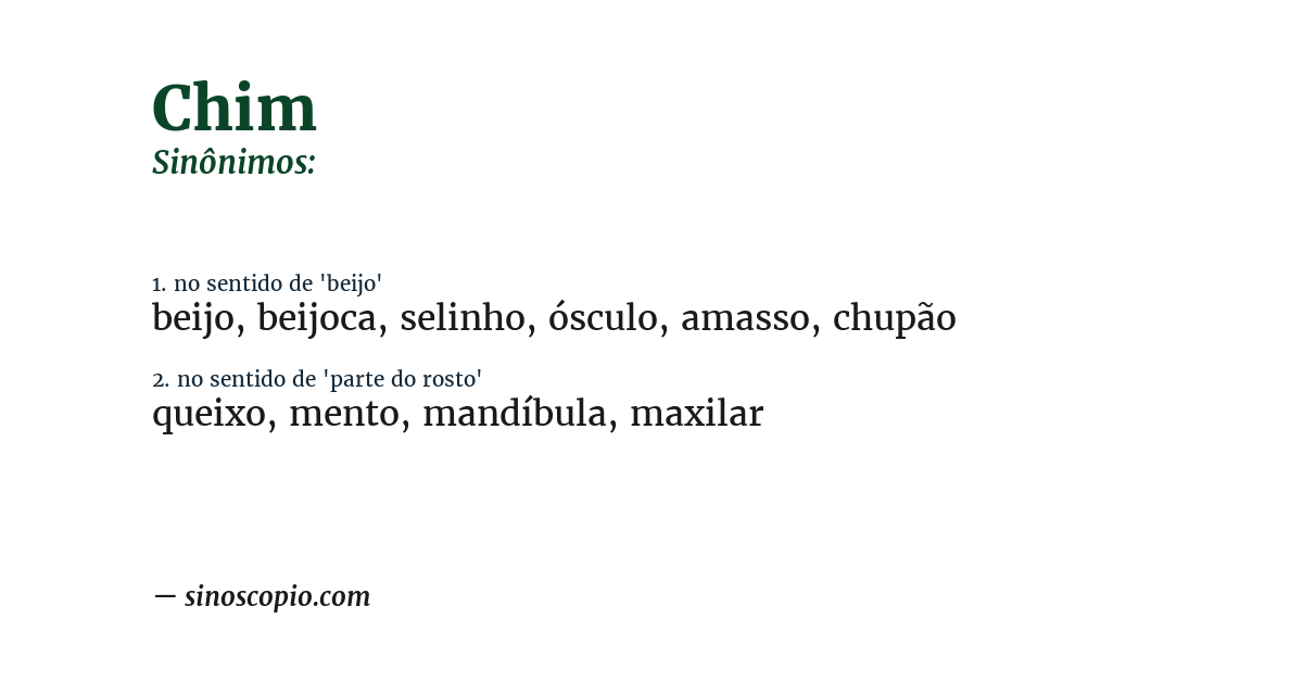 Sinônimo de chim