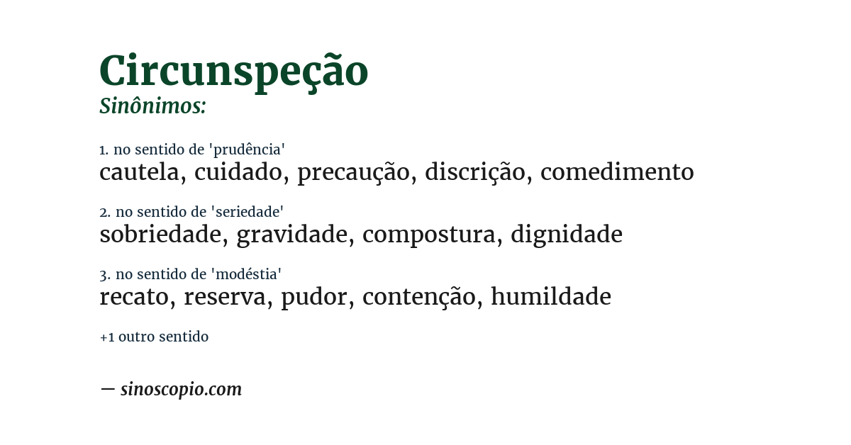 Sinônimo de circunspeção