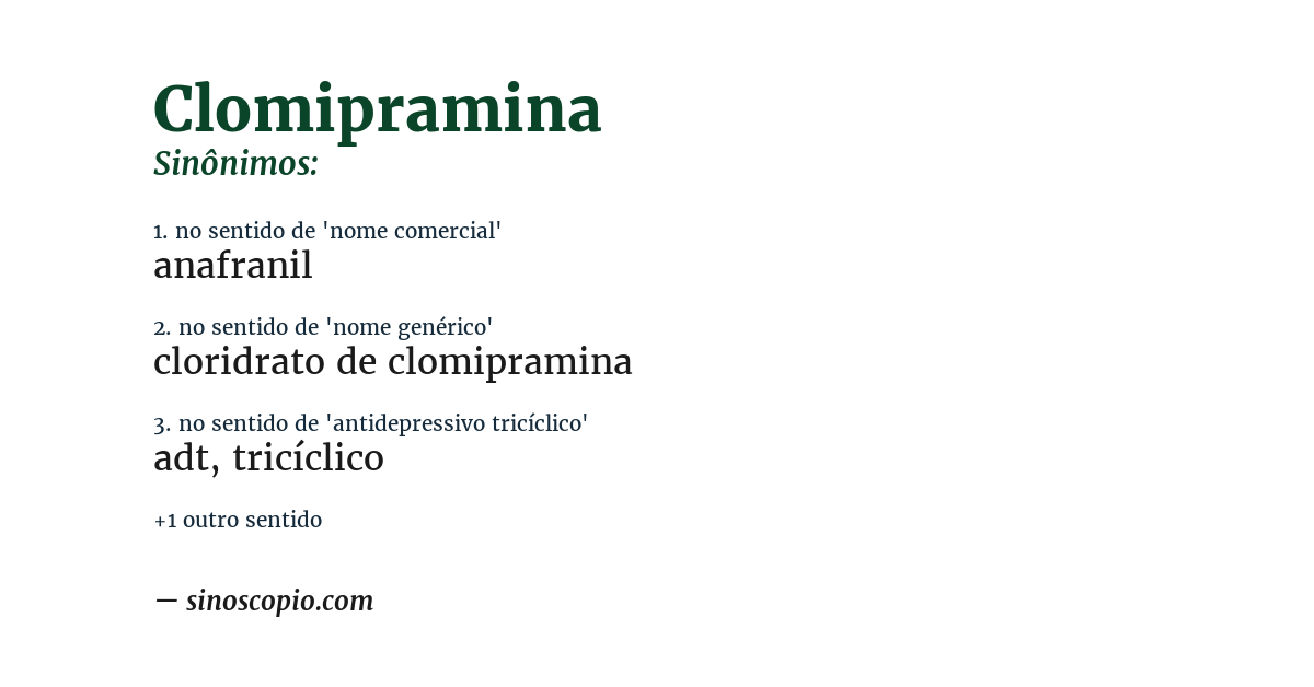 Sinônimo de clomipramina