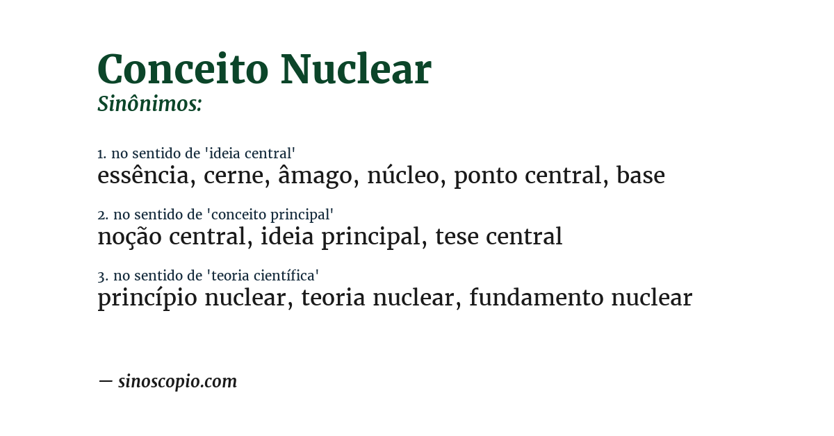 Sinônimo de conceito nuclear