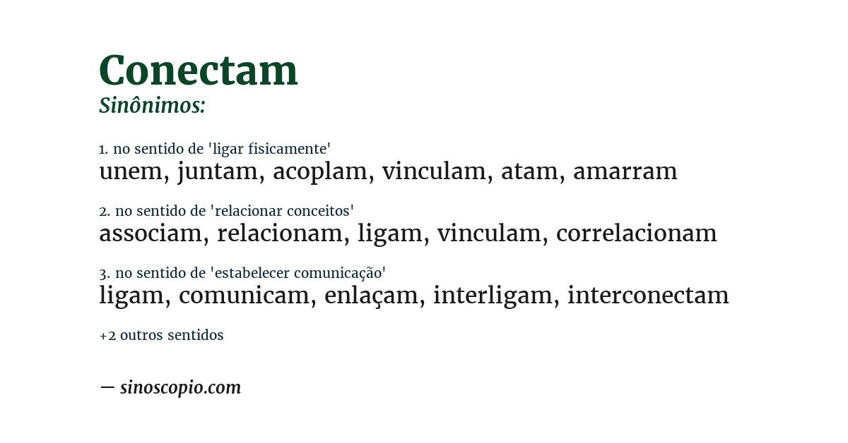 Sinônimo de conectam