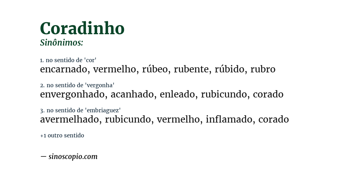 Sinônimo de coradinho