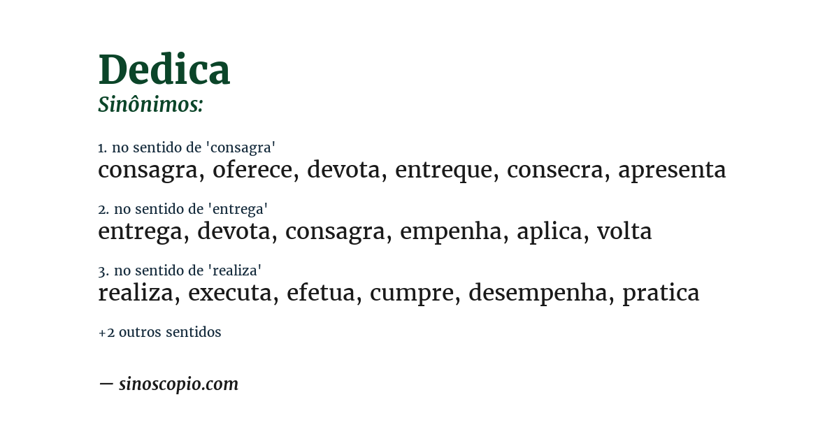 Sinônimo de dedica