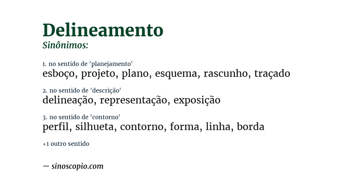 Sinônimo de delineamento