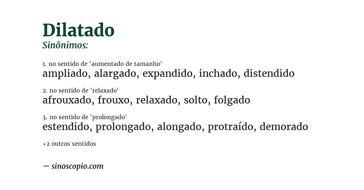 Sinônimo de dilatado