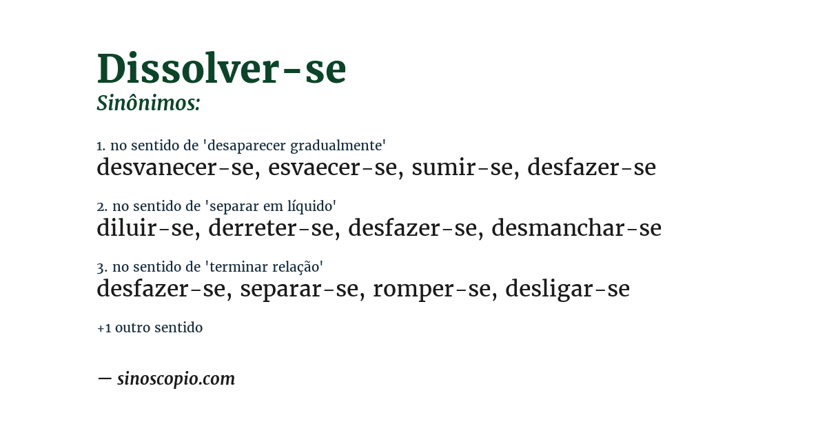 Sinônimo de dissolver-se