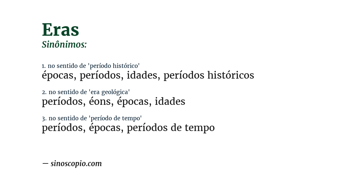 Sinônimo de eras