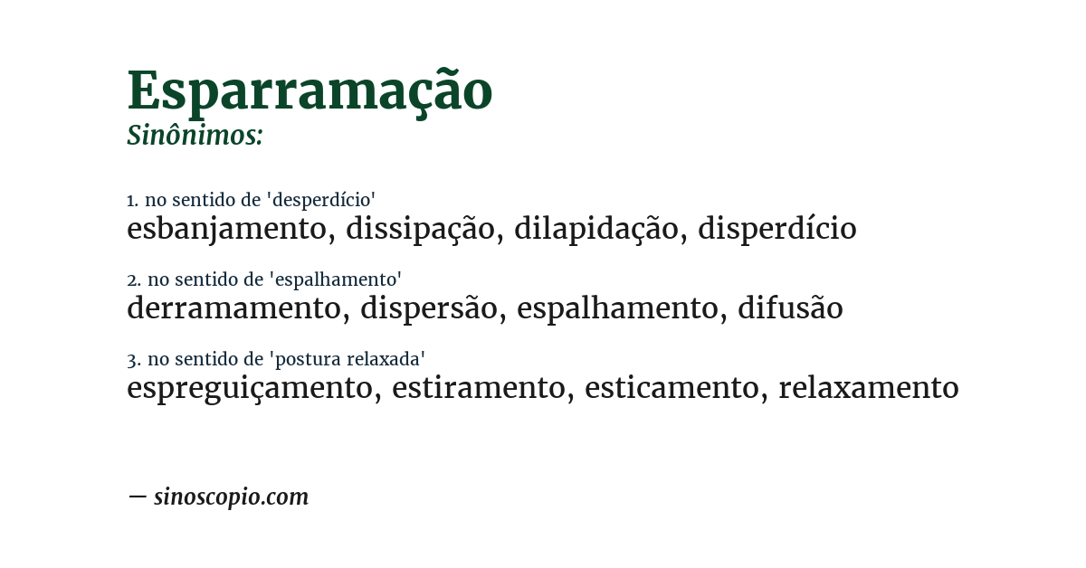 Sinônimo de esparramação