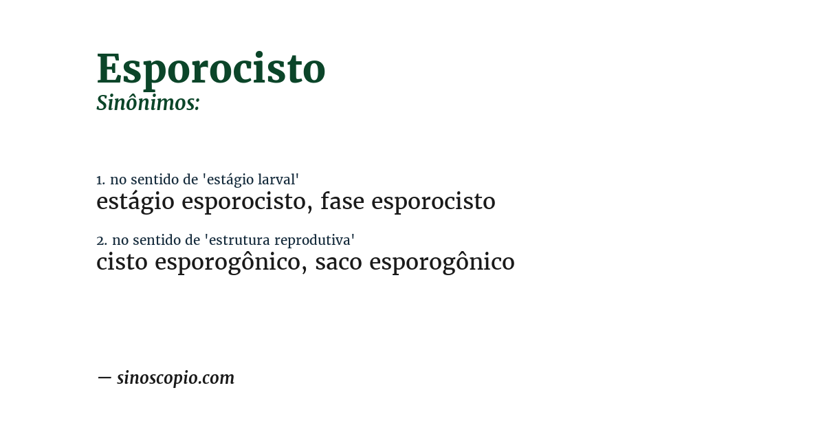 Sinônimo de esporocisto