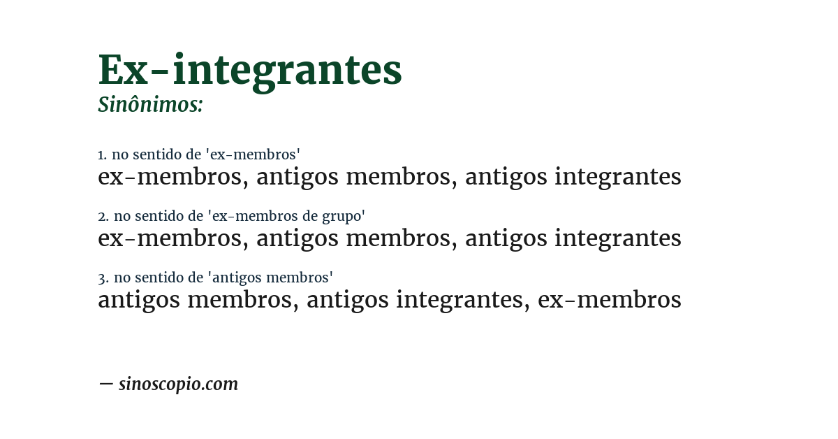 Sinônimo de ex-integrantes