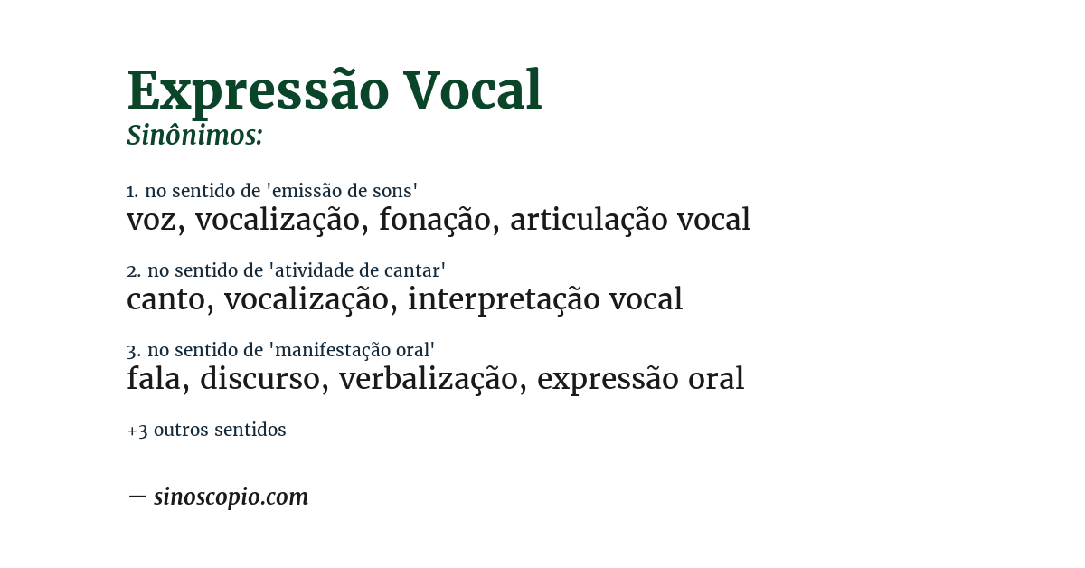 Sinônimo de expressão vocal