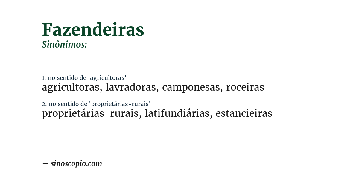 Sinônimo de fazendeiras
