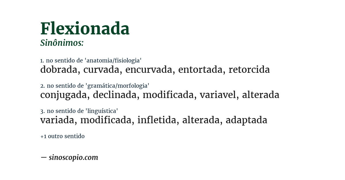 Sinônimo de flexionada