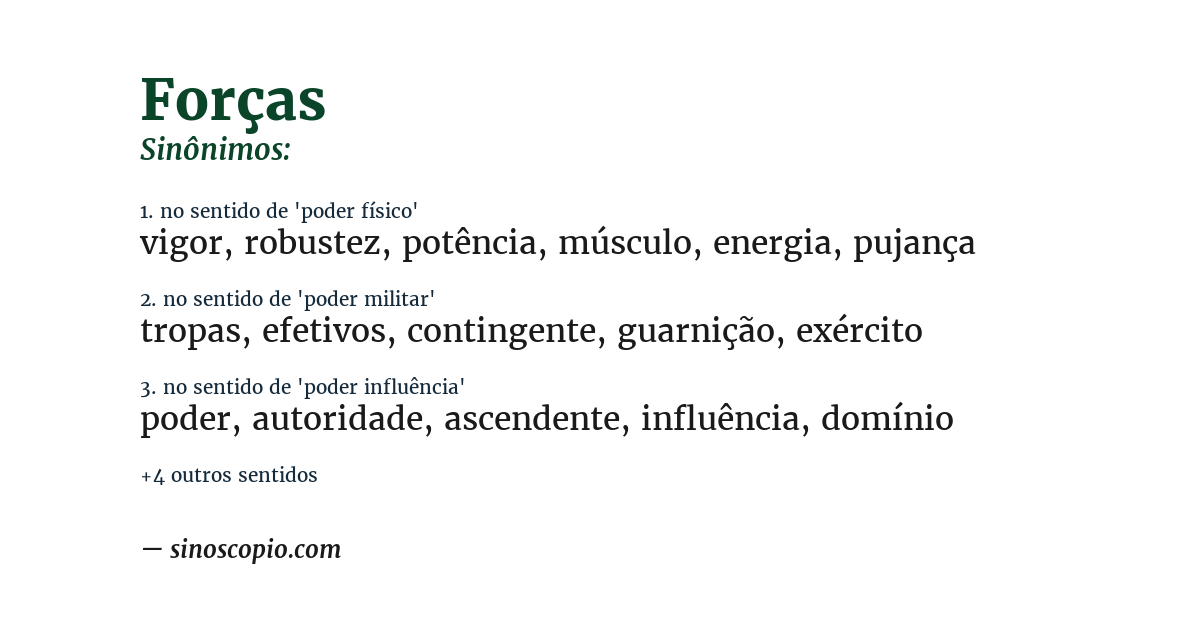 Sinônimo de forças
