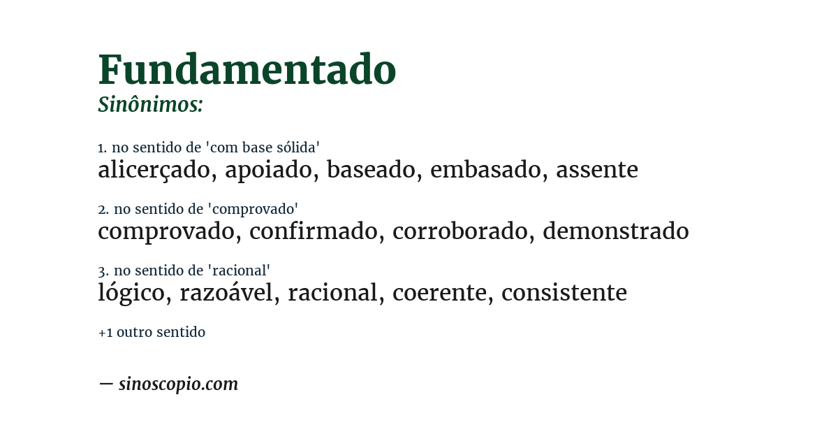Sinônimo de fundamentado