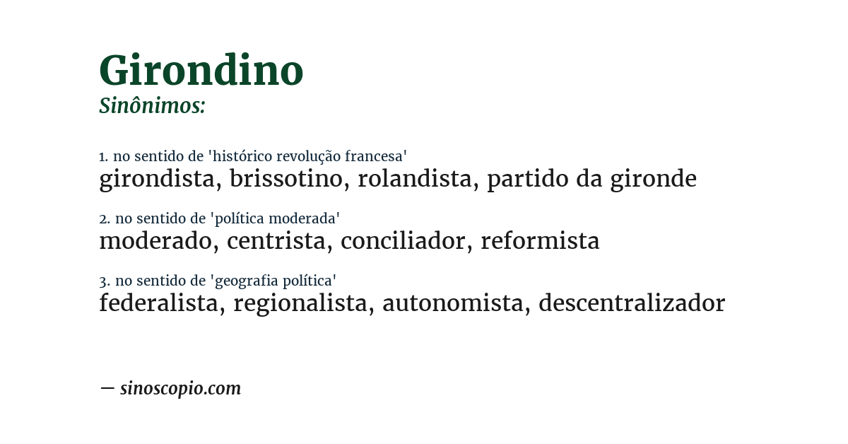 Sinônimo de girondino