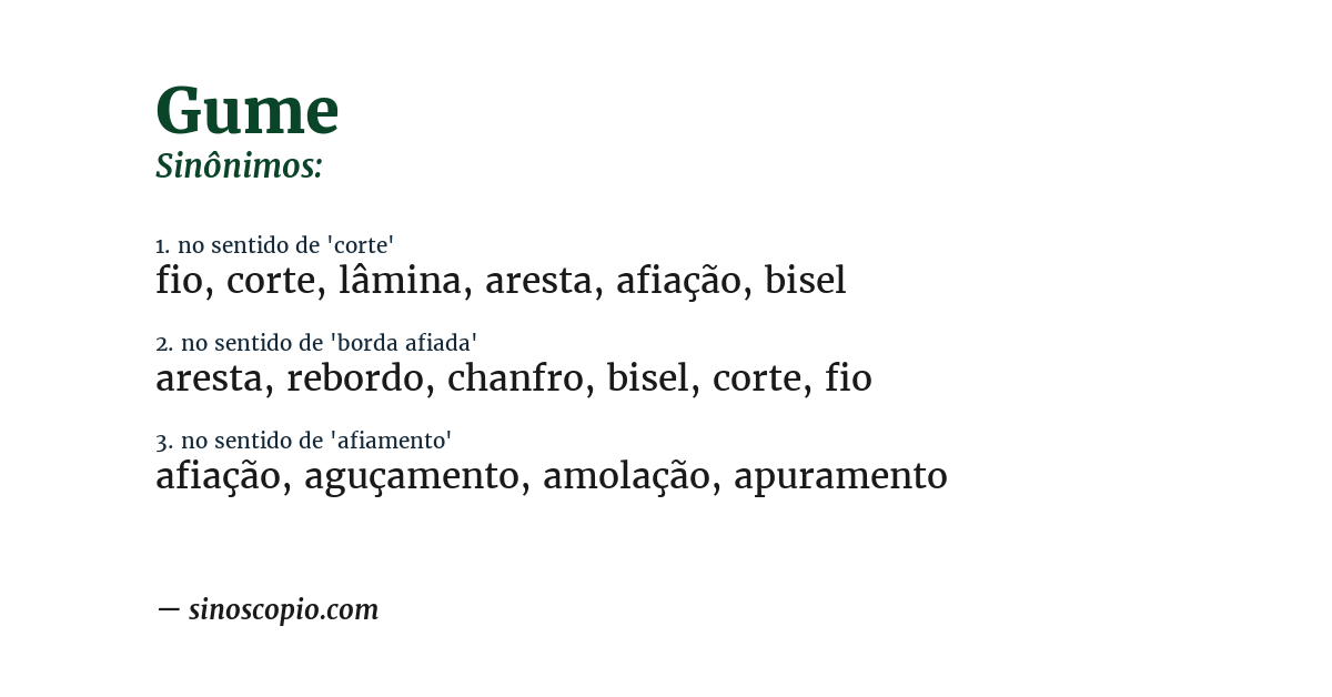 Sinônimo de gume