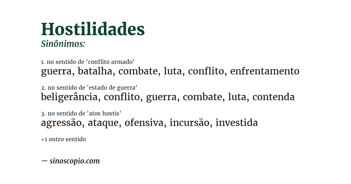 Sinônimo de hostilidades
