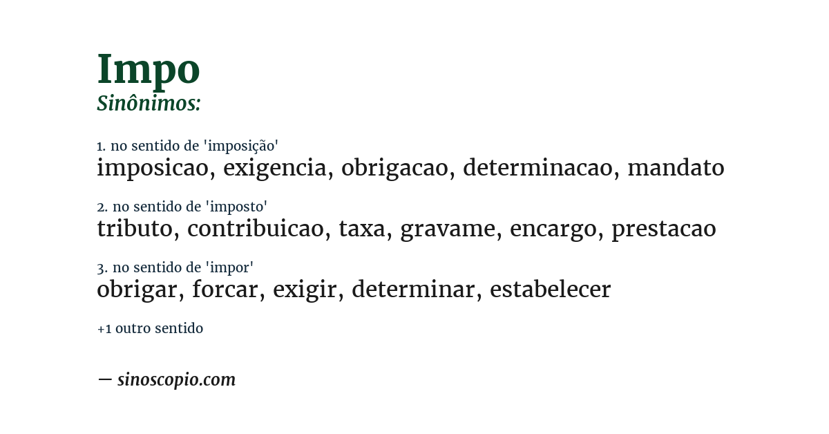Sinônimo de impo
