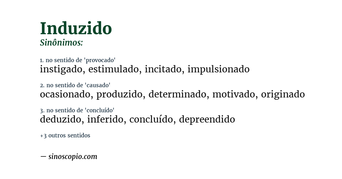 Sinônimo de induzido