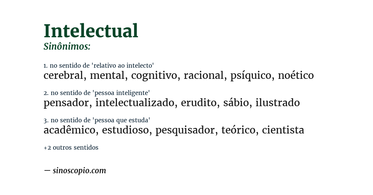 Sinônimo de intelectual