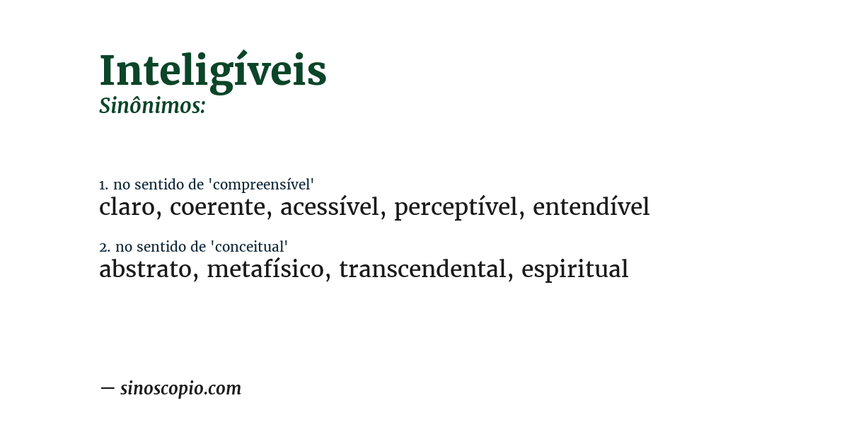 Sinônimo de inteligíveis