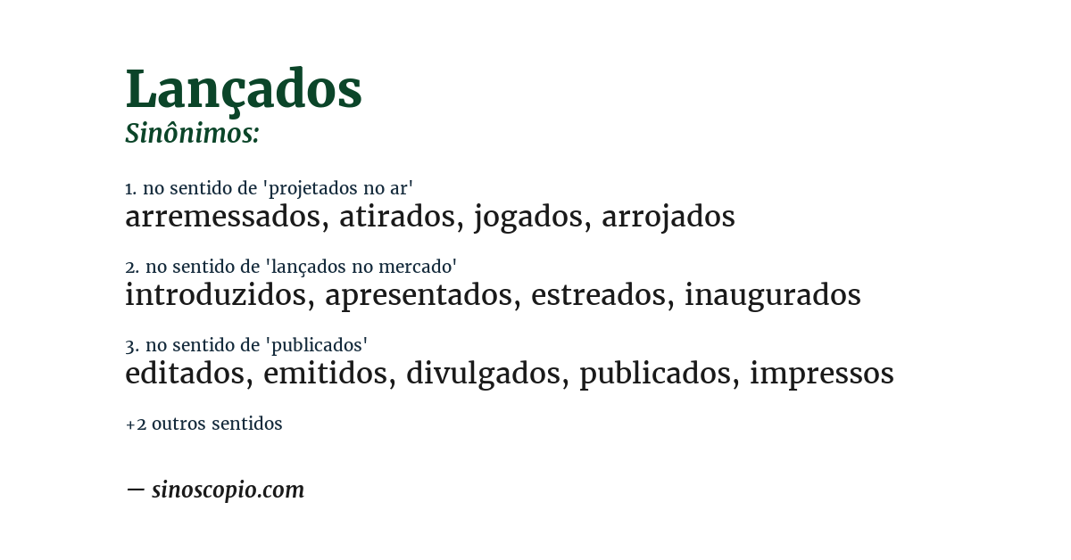 Sinônimo de lançados