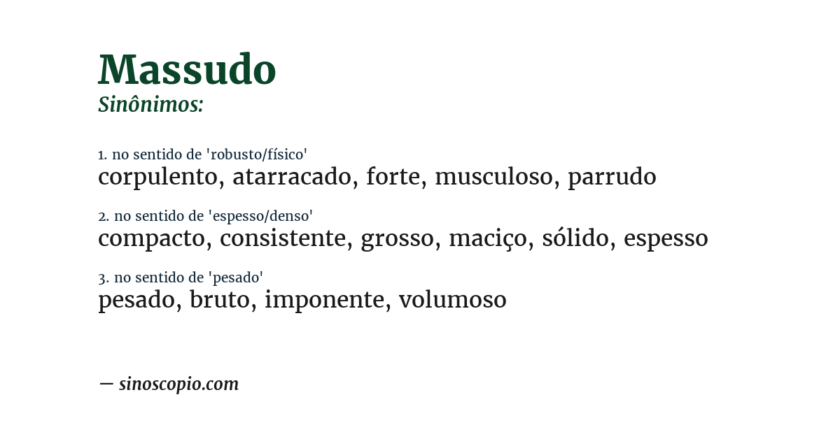 Sinônimo de massudo