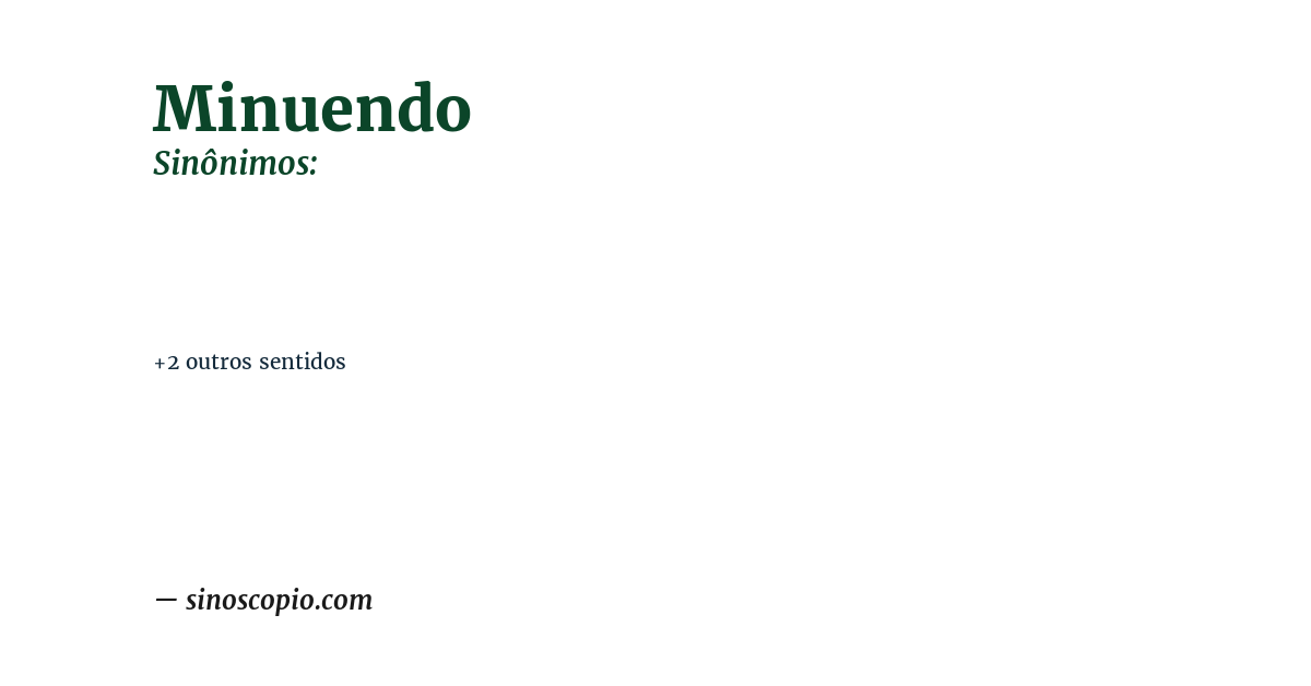 Sinônimo de minuendo
