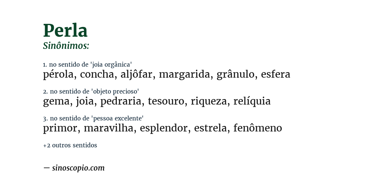 Sinônimo de perla