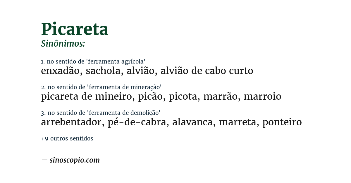 Sinônimo de picareta